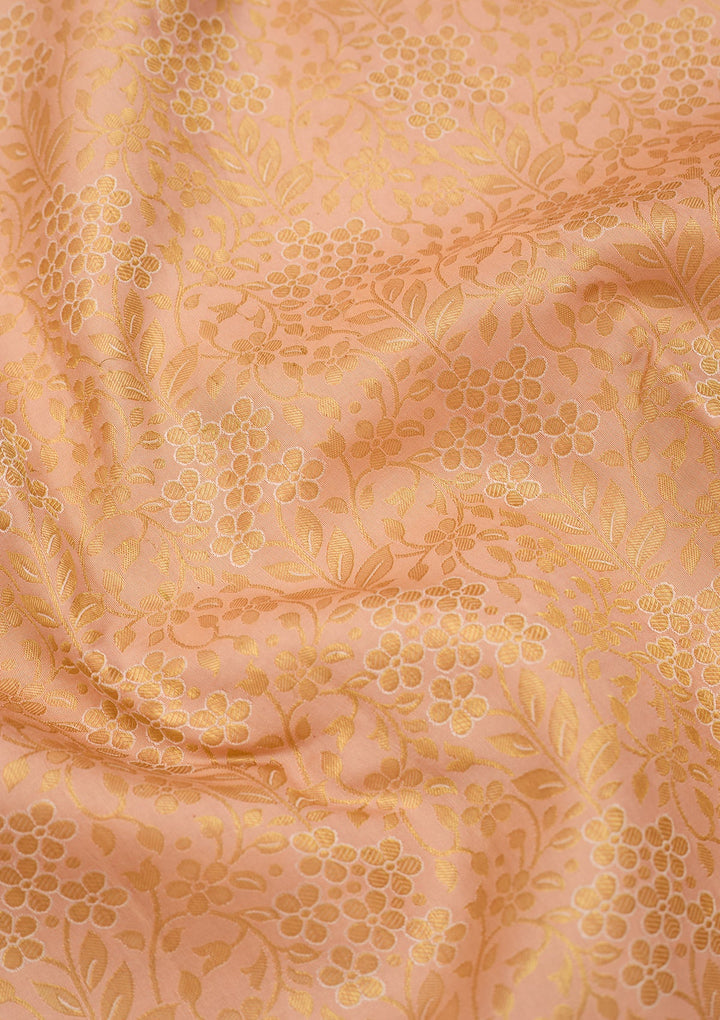 Peach Dharmavaram Art Silk Saree