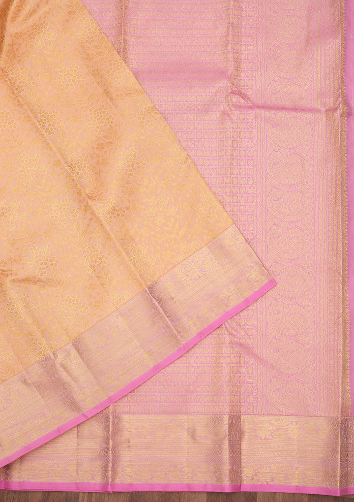 Peach Dharmavaram Art Silk Saree