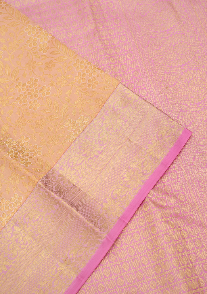 Peach Dharmavaram Art Silk Saree