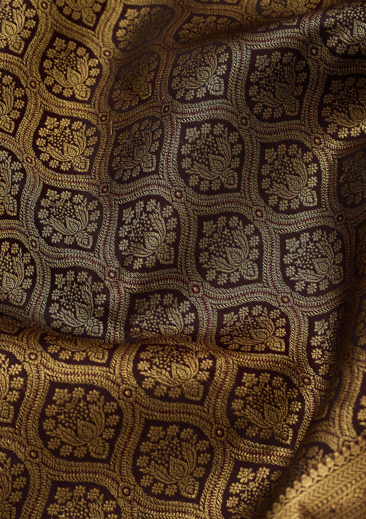 Brown Dharmavaram Pure Silk Saree