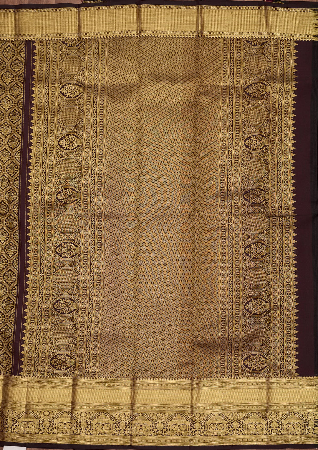 Brown Dharmavaram Pure Silk Saree