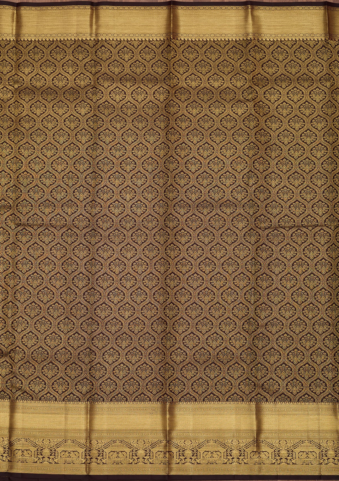 Brown Dharmavaram Pure Silk Saree