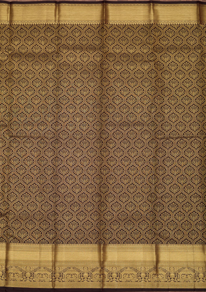 Brown Dharmavaram Pure Silk Saree