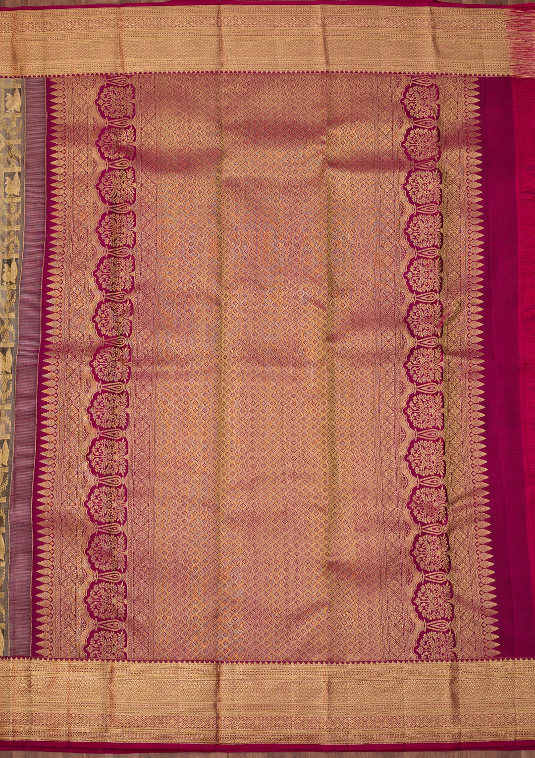 Light Grey Dharmavaram Pure Silk Saree With Matching Blouse Piece