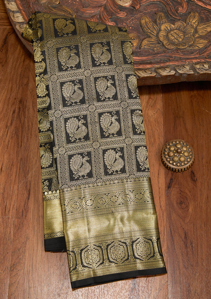 Black Dharmavaram Pure Silk Saree