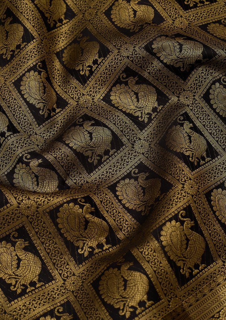 Black Dharmavaram Pure Silk Saree