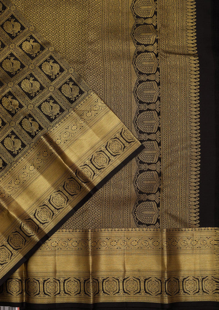 Black Dharmavaram Pure Silk Saree