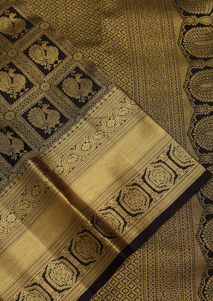 Black Dharmavaram Pure Silk Saree