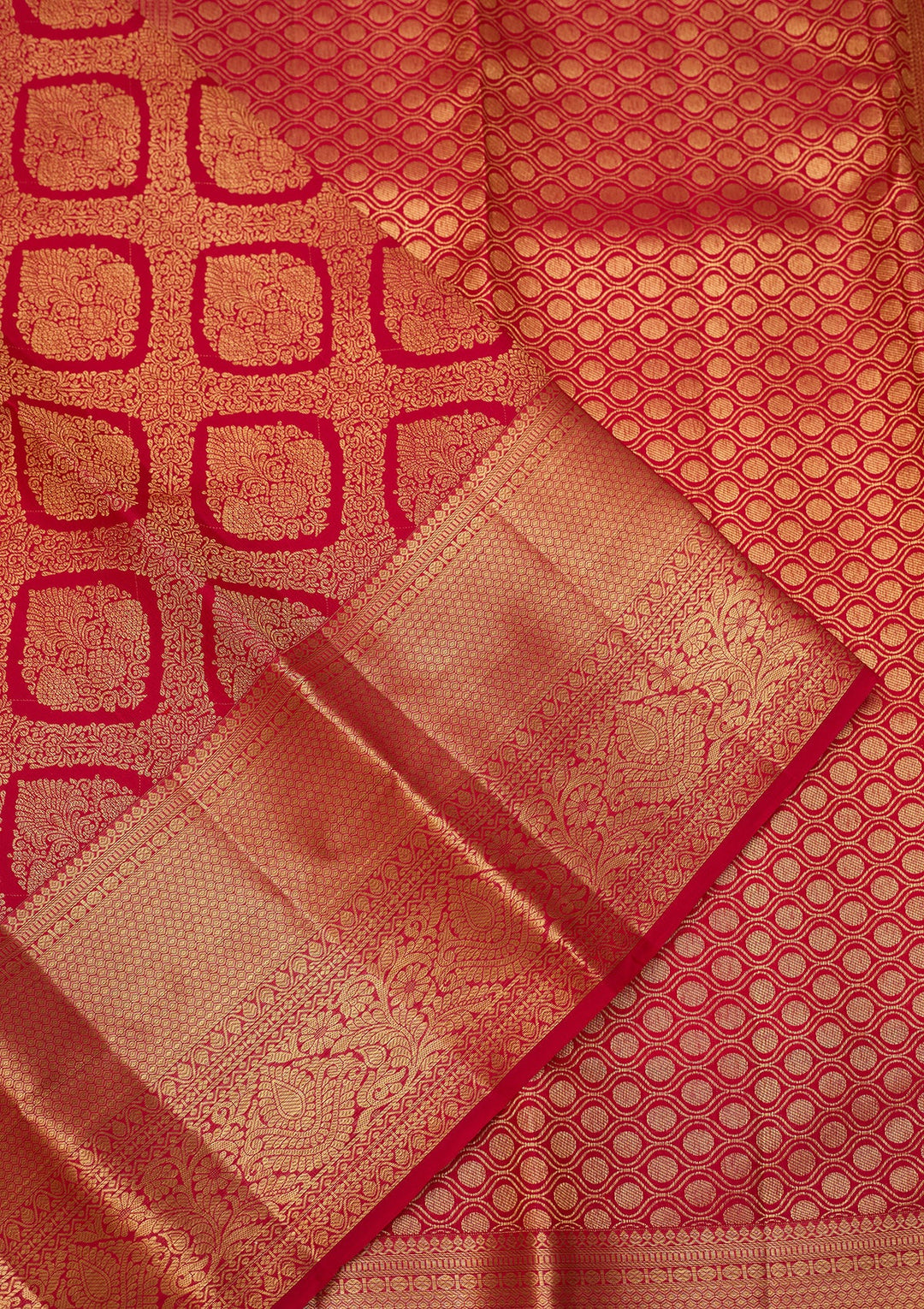 Rani Pink Dharmavaram Pure Silk Saree With Matching Blouse Piece