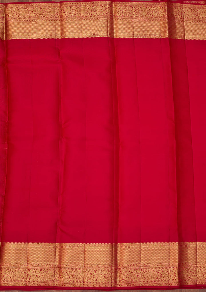 Rani Pink Dharmavaram Pure Silk Saree With Matching Blouse Piece