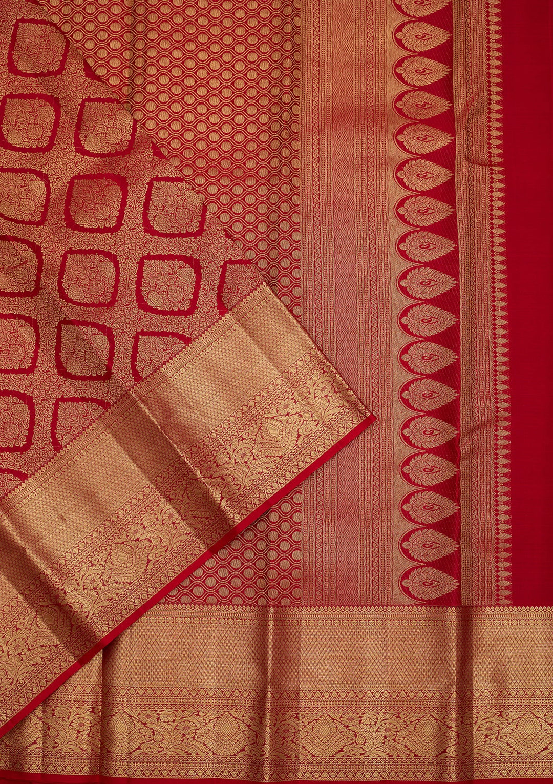 Red Dharmavaram Pure Silk Saree