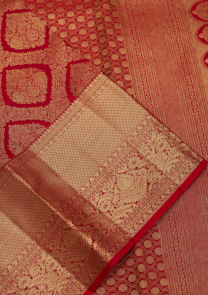 Red Dharmavaram Pure Silk Saree