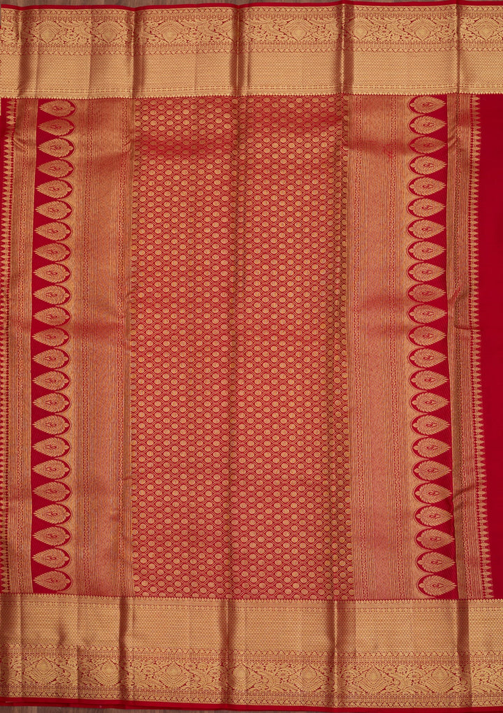 Red Dharmavaram Pure Silk Saree