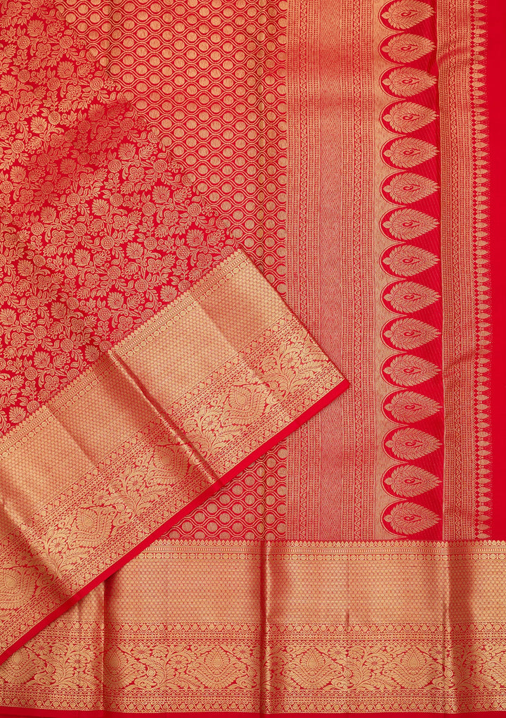 Red Dharmavaram Pure Silk Saree