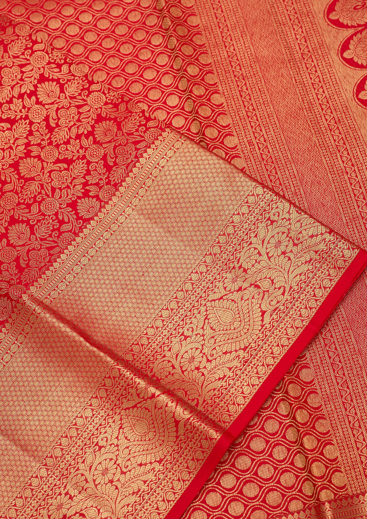Red Dharmavaram Pure Silk Saree
