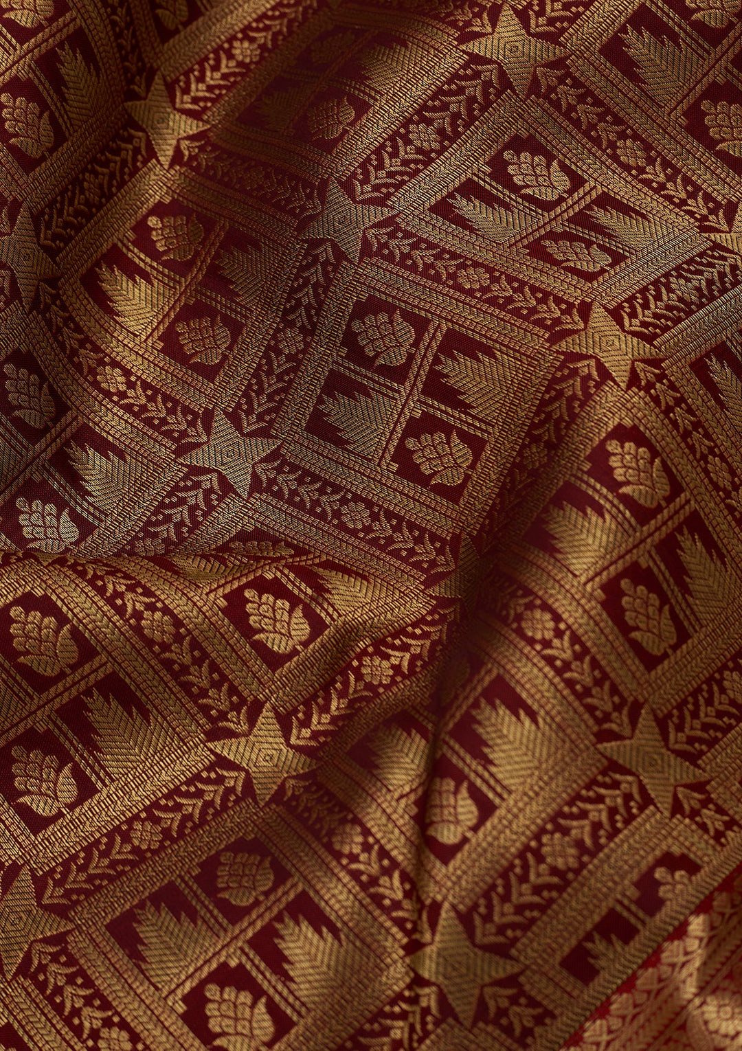 Maroon Dharmavaram Pure Silk Saree