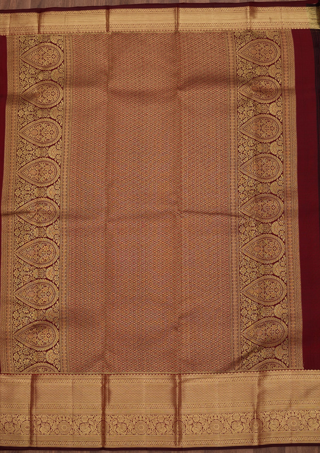 Maroon Dharmavaram Pure Silk Saree