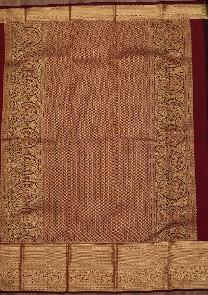 Maroon Dharmavaram Pure Silk Saree