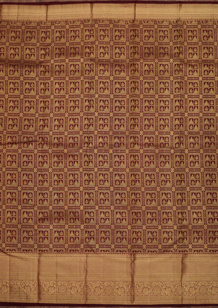 Maroon Dharmavaram Pure Silk Saree