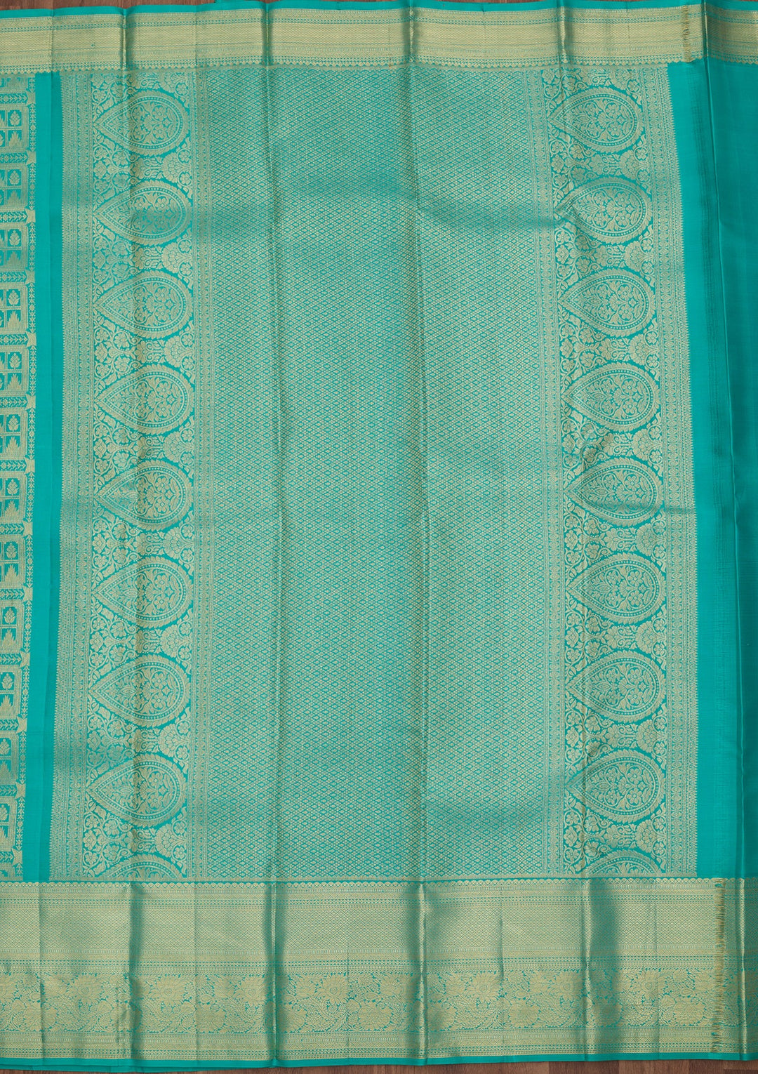 Sea Green Dharmavaram Pure Silk Saree
