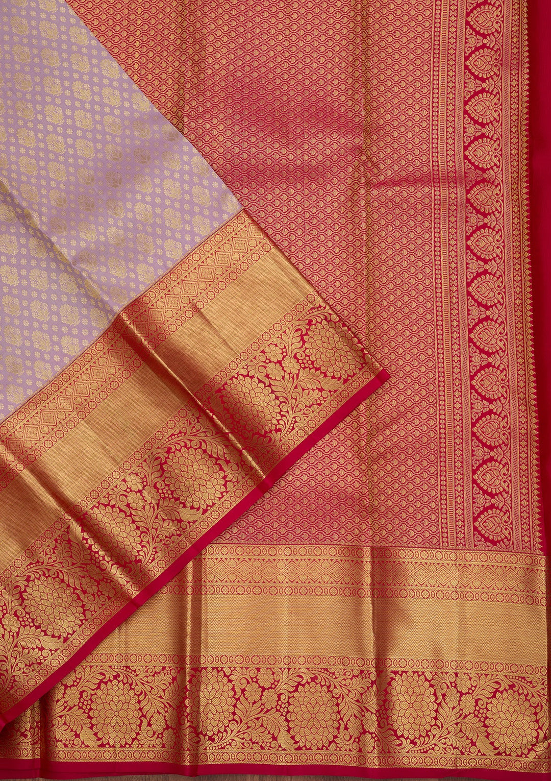 Lavender Dharmavaram Art Silk Saree