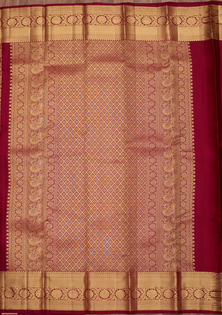 Maroon Dharmavaram Pure Silk Saree