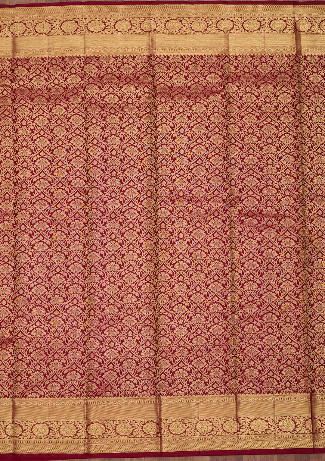 Maroon Dharmavaram Pure Silk Saree