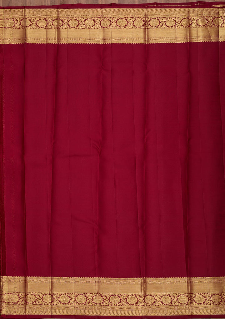 Maroon Dharmavaram Pure Silk Saree