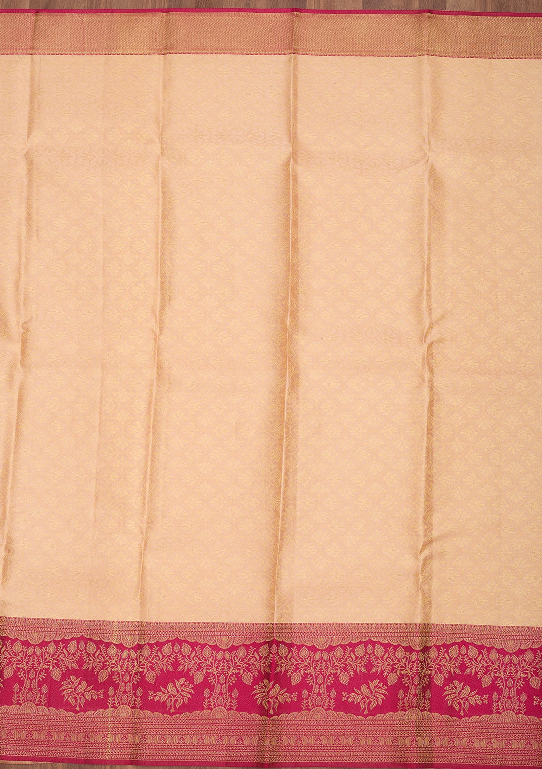 Cream Dharmavaram Art Silk Saree