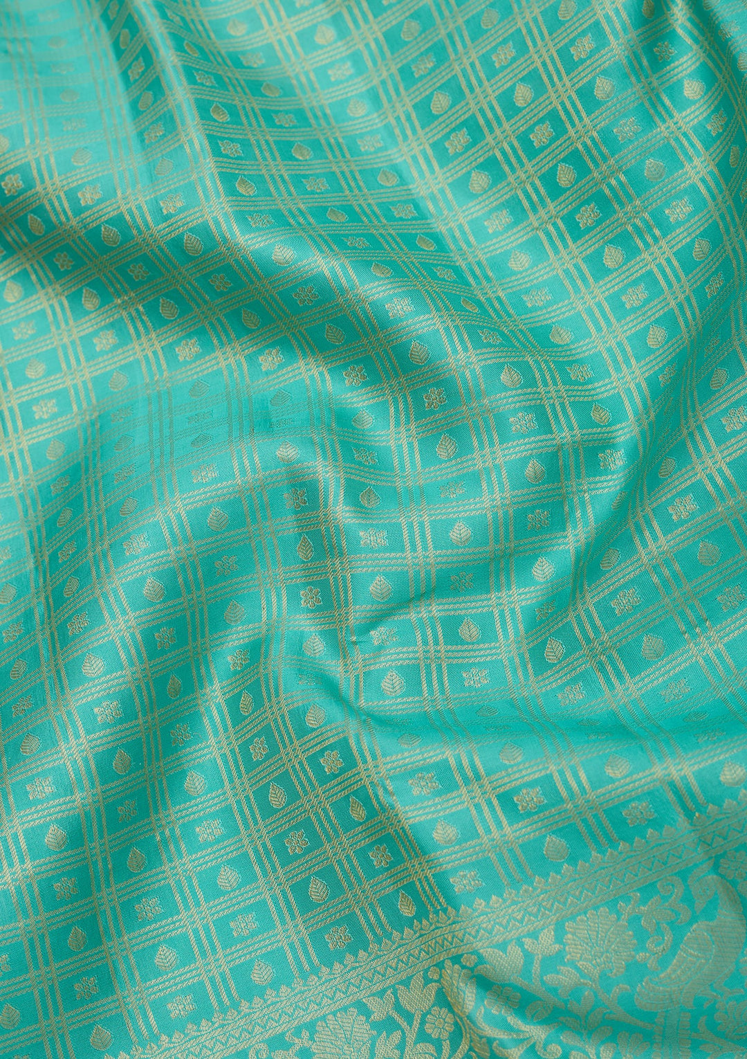 Sea Green Dharmavaram Pure Silk Saree