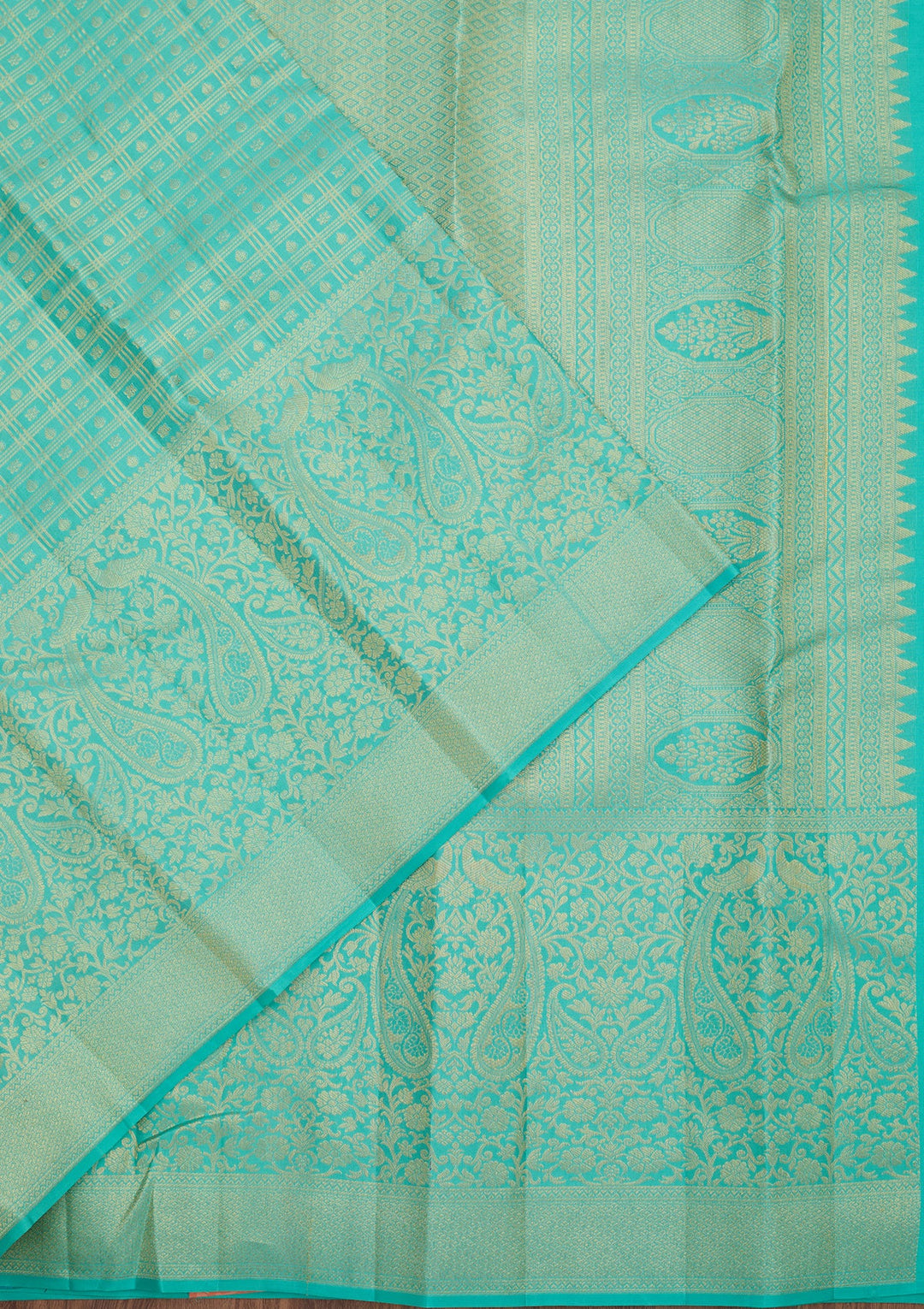 Sea Green Dharmavaram Pure Silk Saree