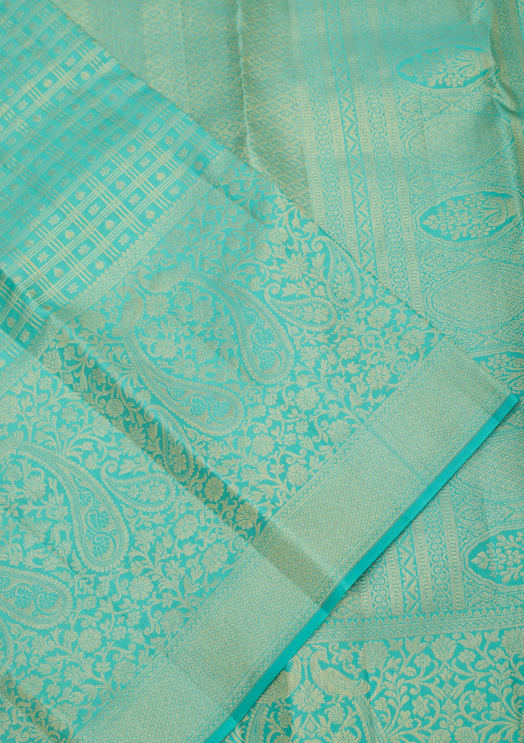 Sea Green Dharmavaram Pure Silk Saree