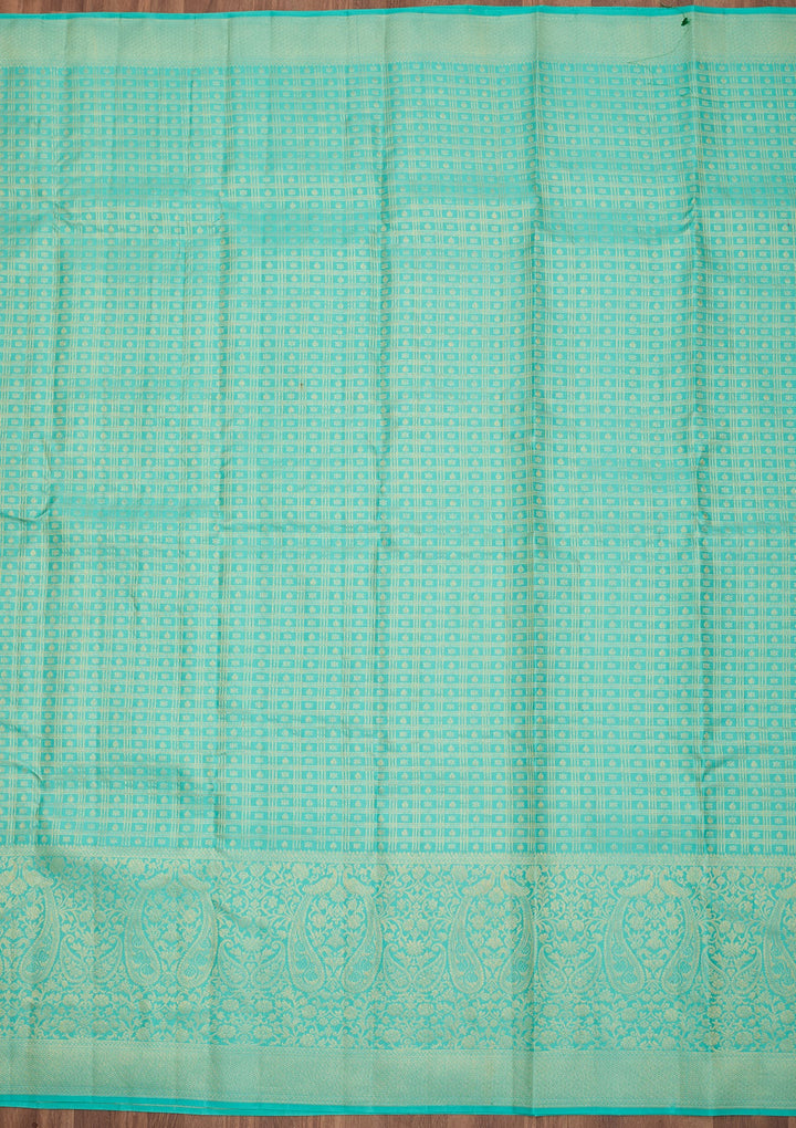 Sea Green Dharmavaram Pure Silk Saree