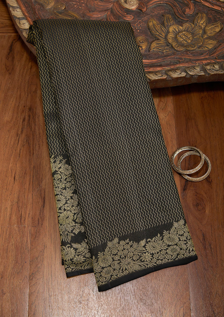 Black Dharmavaram Pure Silk Saree