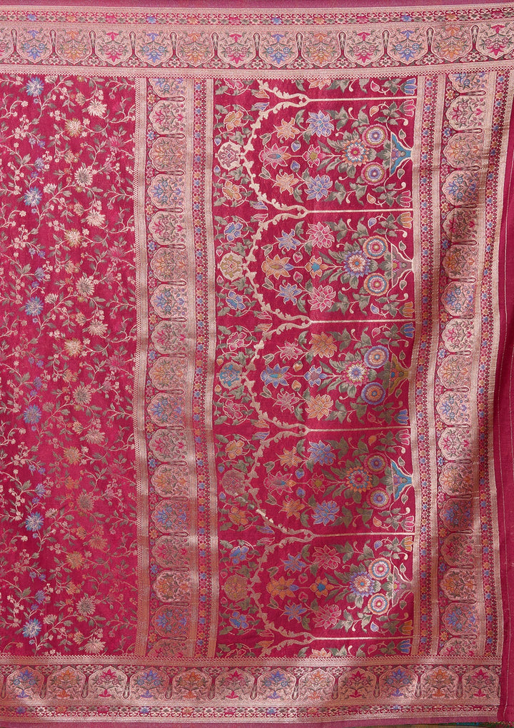 Wine Silk Jaal Saree With Matching Blouse Piece