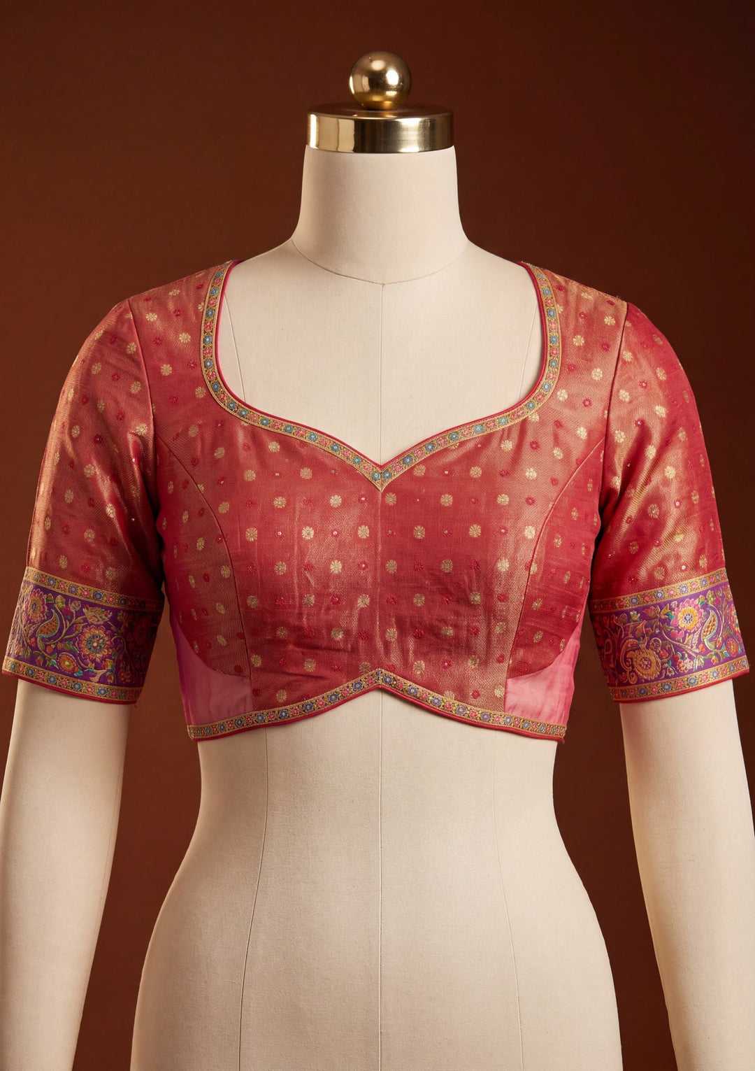Pink Silk Jaal Cutdana Saree With Matching Blouse Piece
