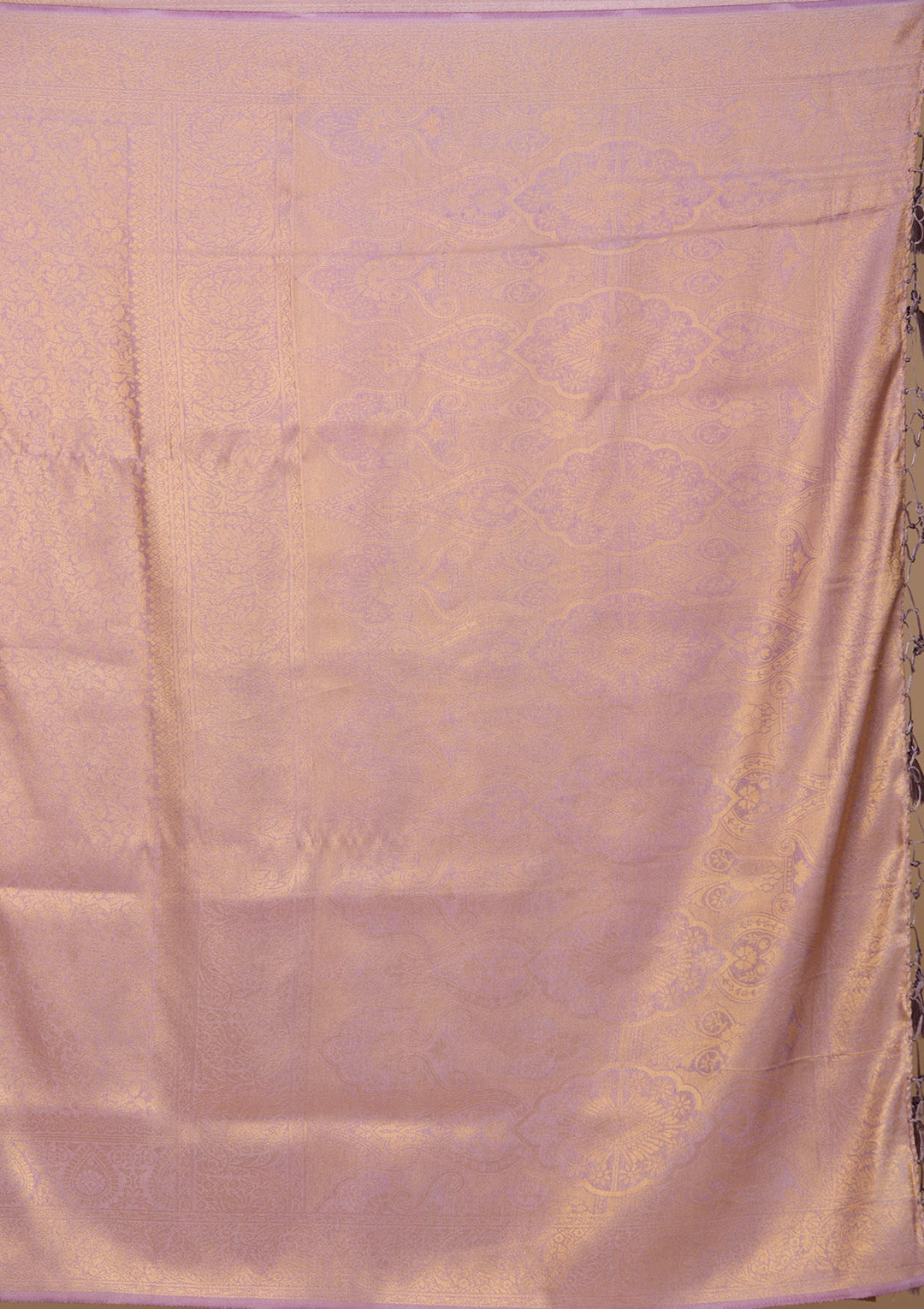 Lavender Silk Jaal Saree With Matching Blouse Piece