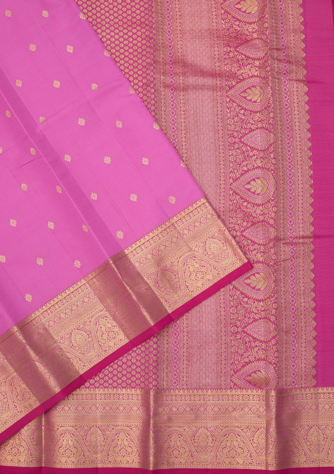 Dark Lavender Dharmavaram Pure Silk Saree With Matching Blouse Piece