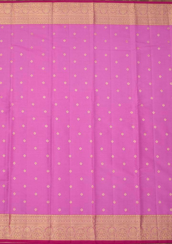 Dark Lavender Dharmavaram Pure Silk Saree With Matching Blouse Piece