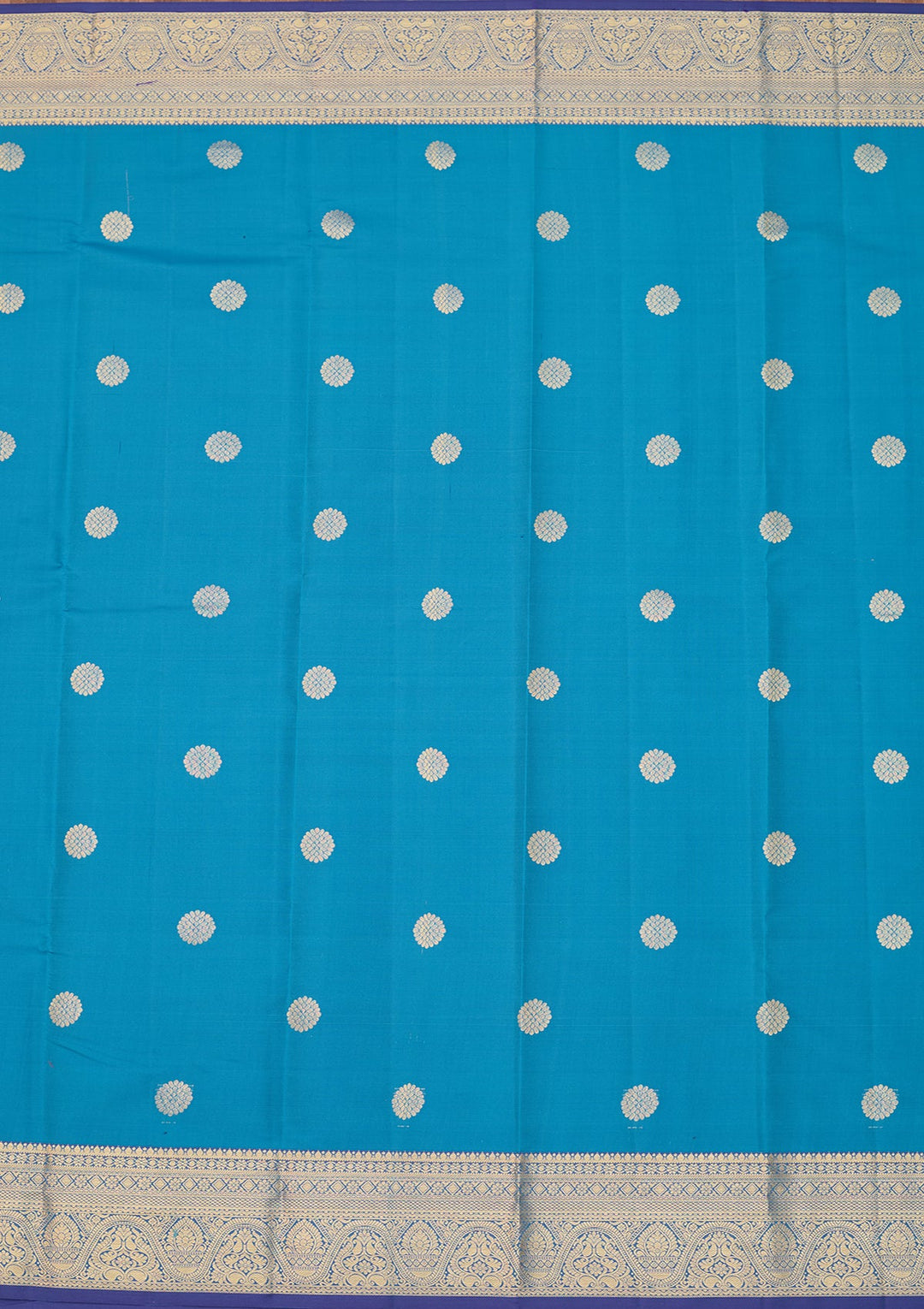 Blue Dharmavaram Pure Silk Saree With Matching Blouse Piece