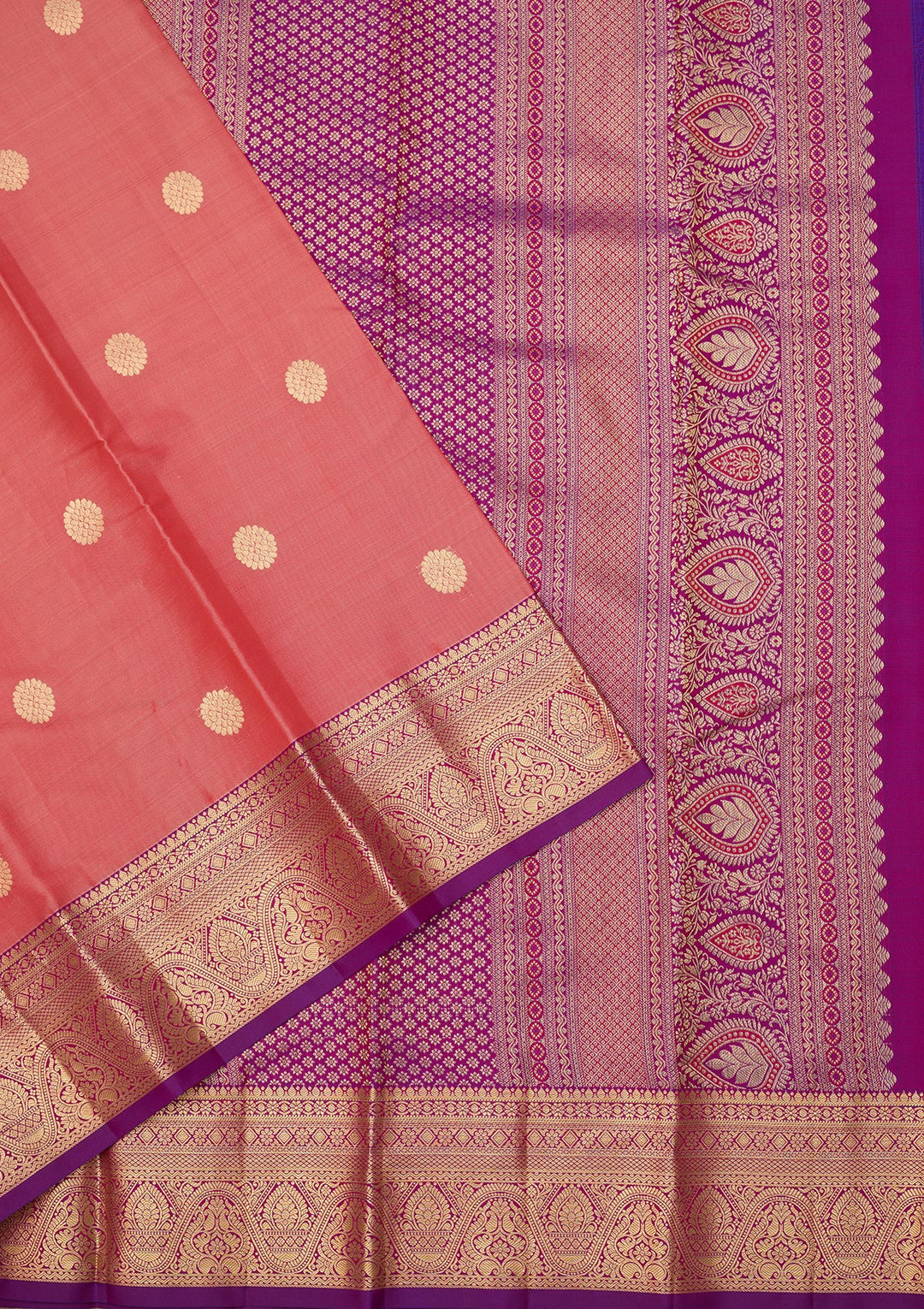 Onion Pink Dharmavaram Pure Silk Saree With Matching Blouse Piece