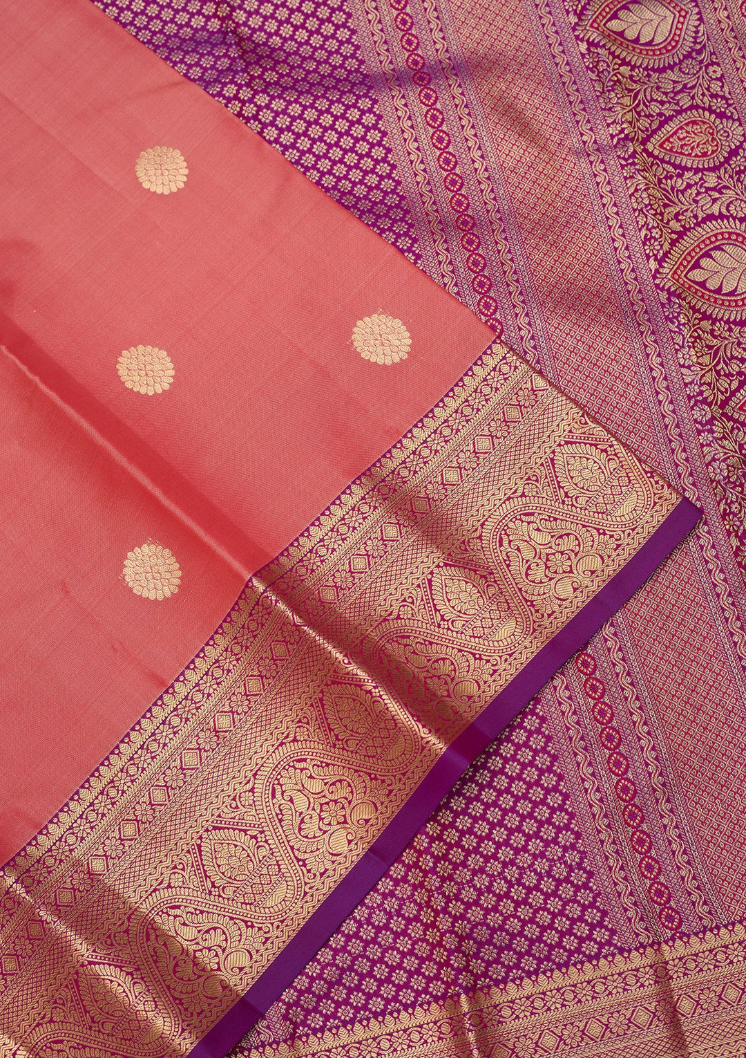 Onion Pink Dharmavaram Pure Silk Saree With Matching Blouse Piece