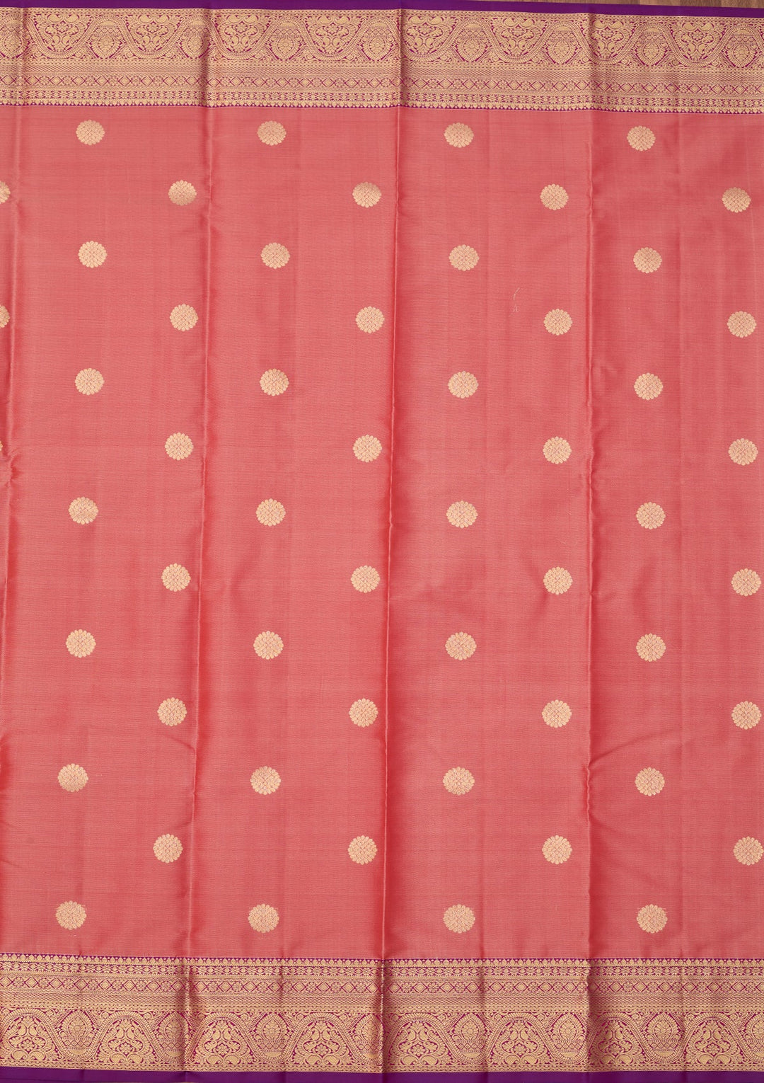 Onion Pink Dharmavaram Pure Silk Saree With Matching Blouse Piece