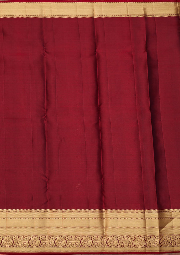 Bottle Green Dharmavaram Pure Silk Saree With Matching Blouse Piece