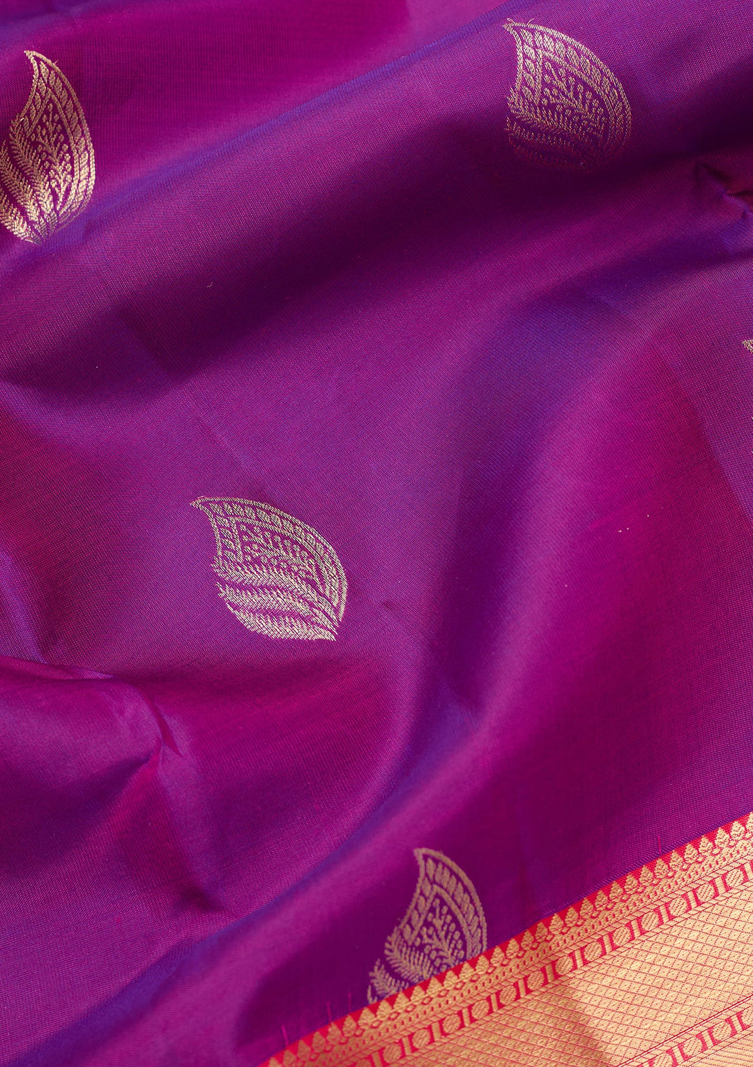 Purple Dharmavaram Pure Silk Saree With Matching Blouse Piece
