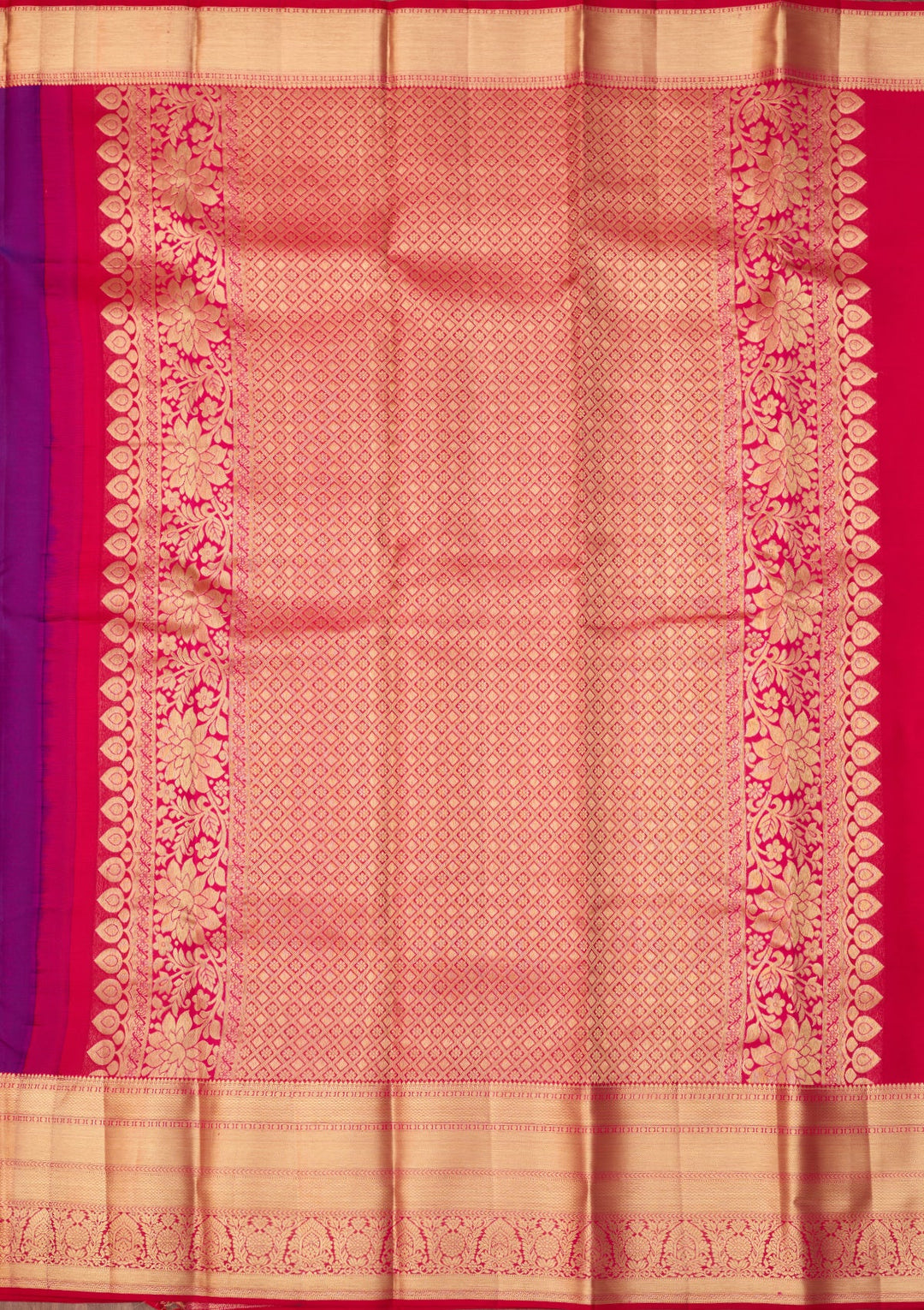 Purple Dharmavaram Pure Silk Saree With Matching Blouse Piece