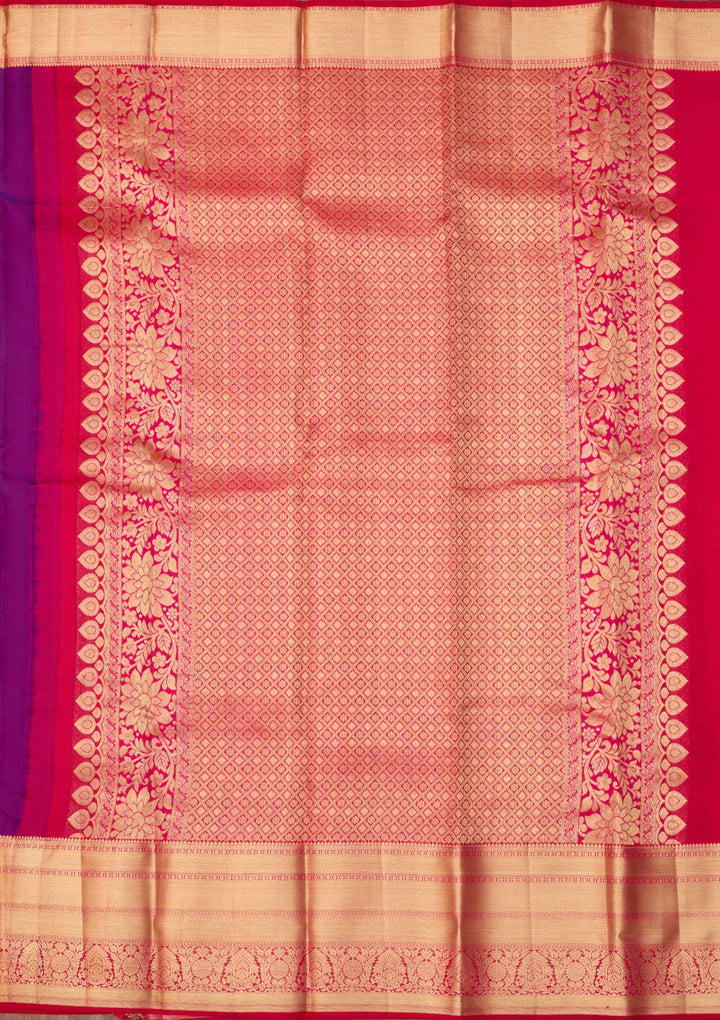 Purple Dharmavaram Pure Silk Saree With Matching Blouse Piece