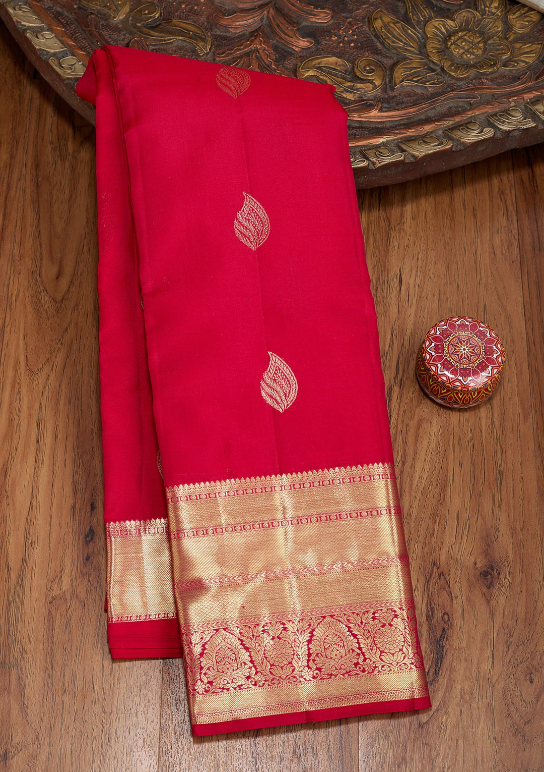 Rani Pink Dharmavaram Pure Silk Saree With Matching Blouse Piece
