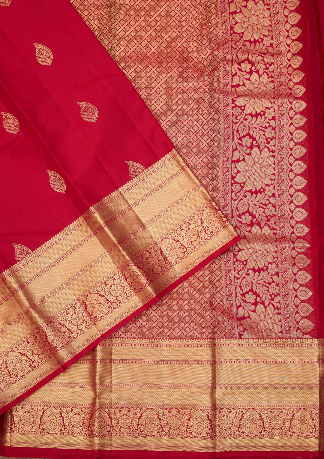Rani Pink Dharmavaram Pure Silk Saree With Matching Blouse Piece