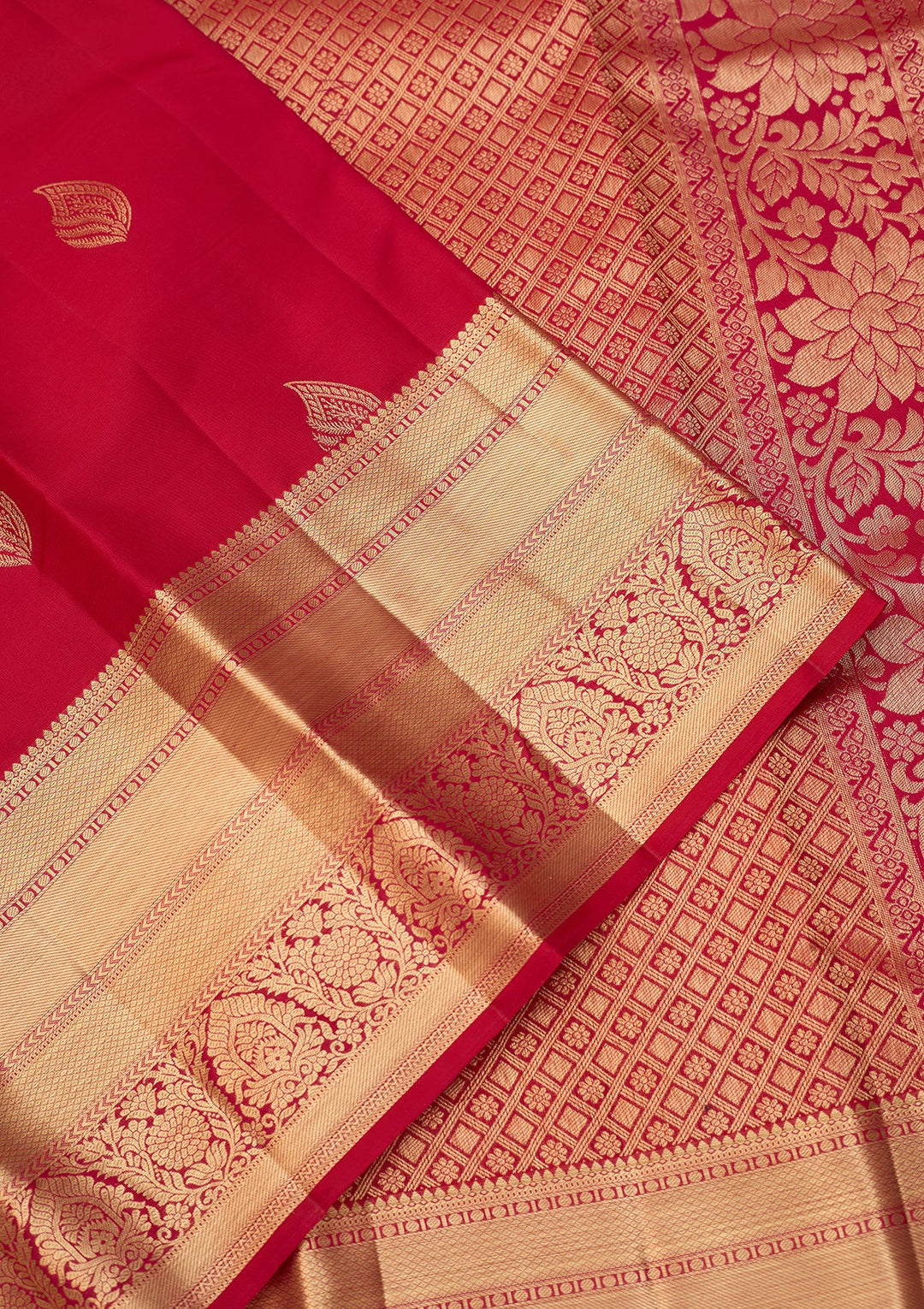 Rani Pink Dharmavaram Pure Silk Saree With Matching Blouse Piece